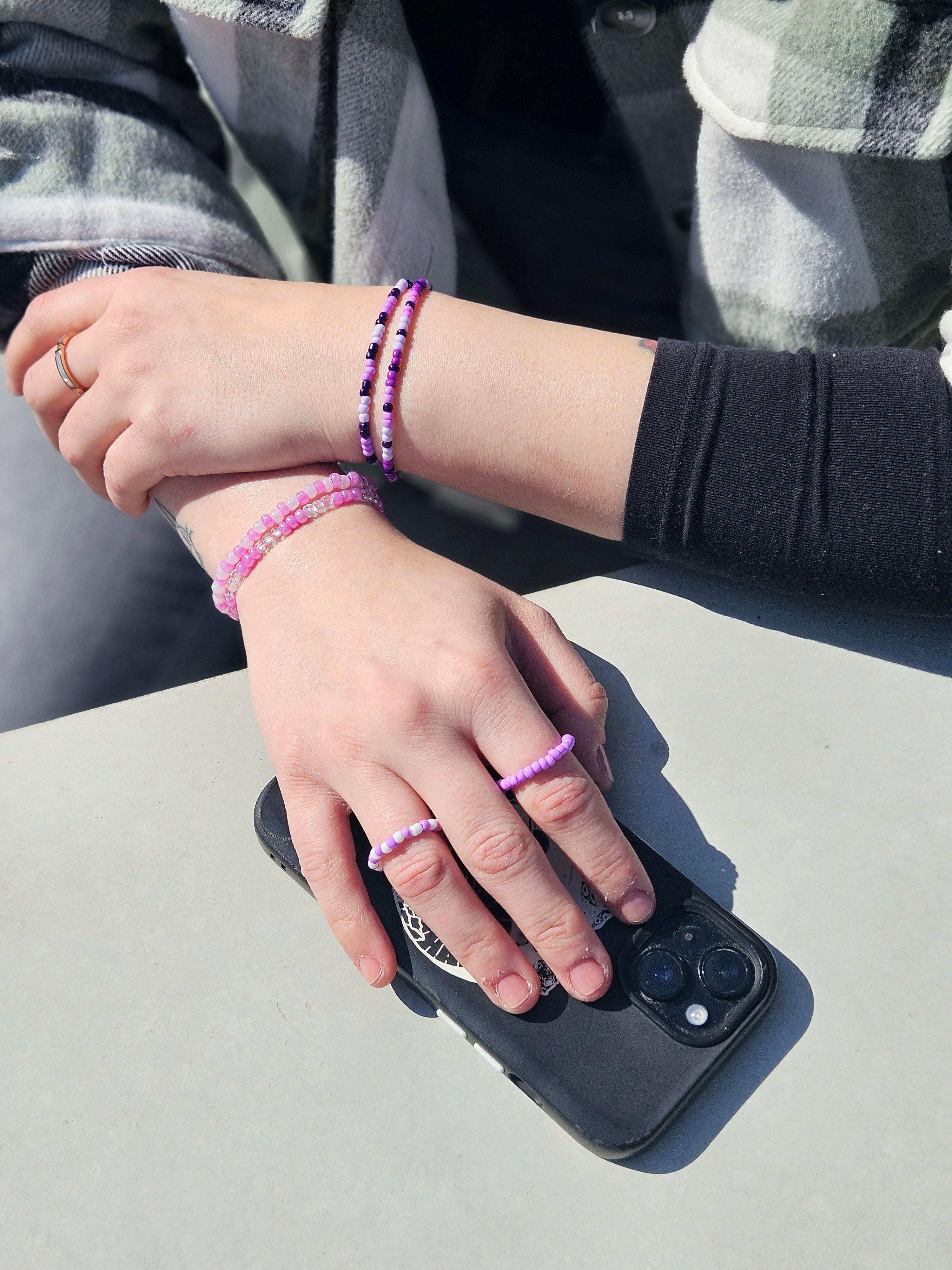 Purple White Ring