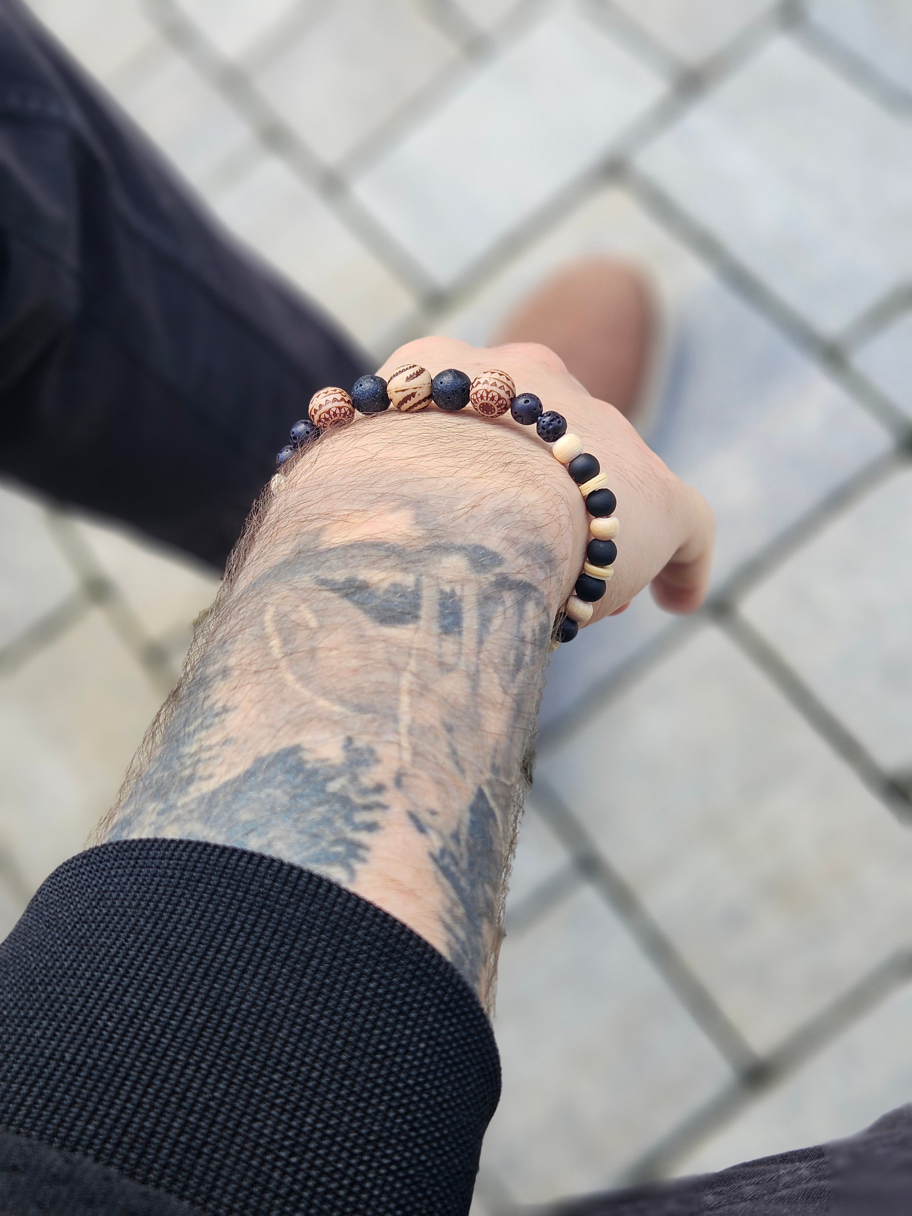 Men's Bracelet Black beige