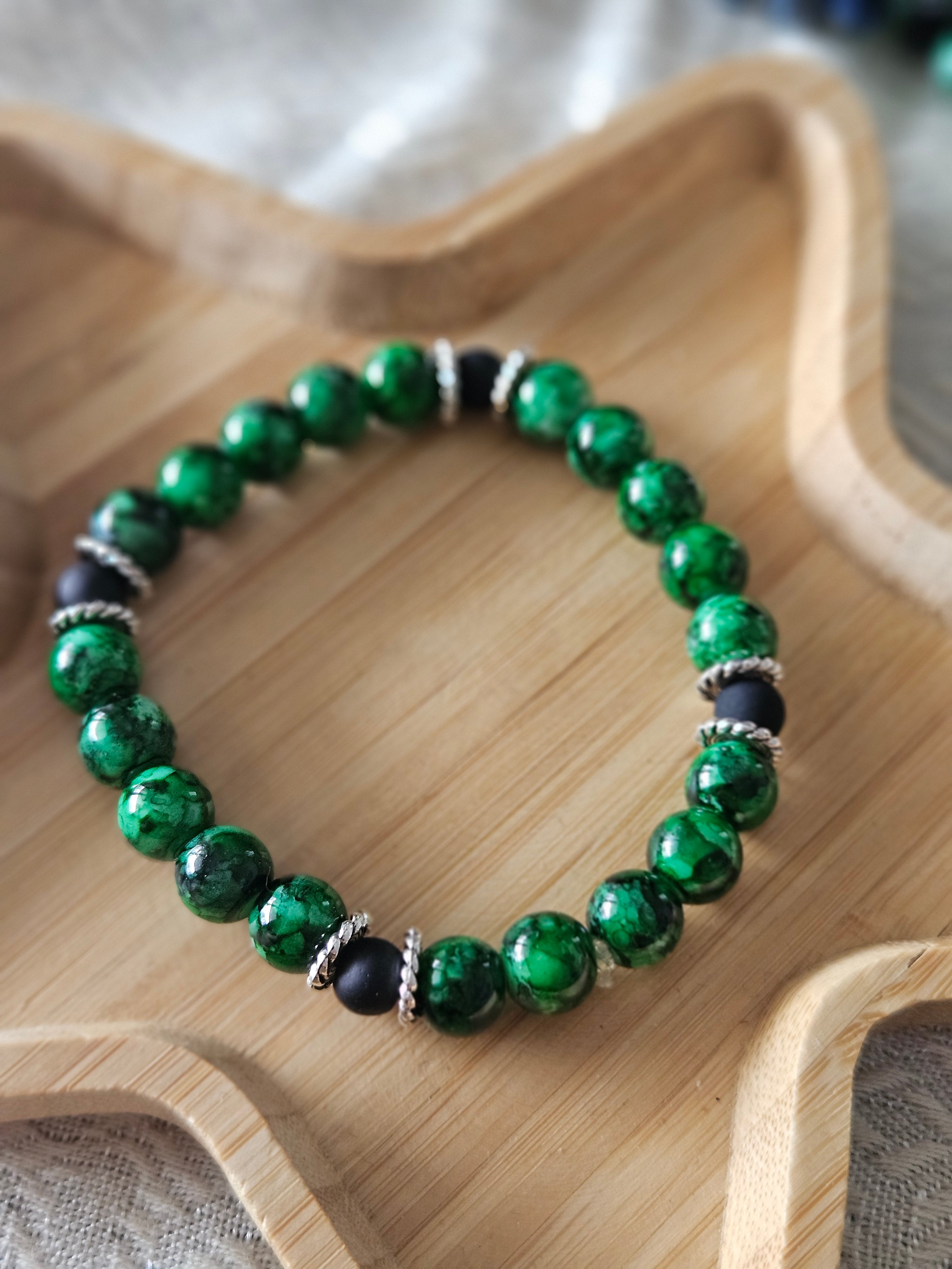 Men's Bracelet green and silver