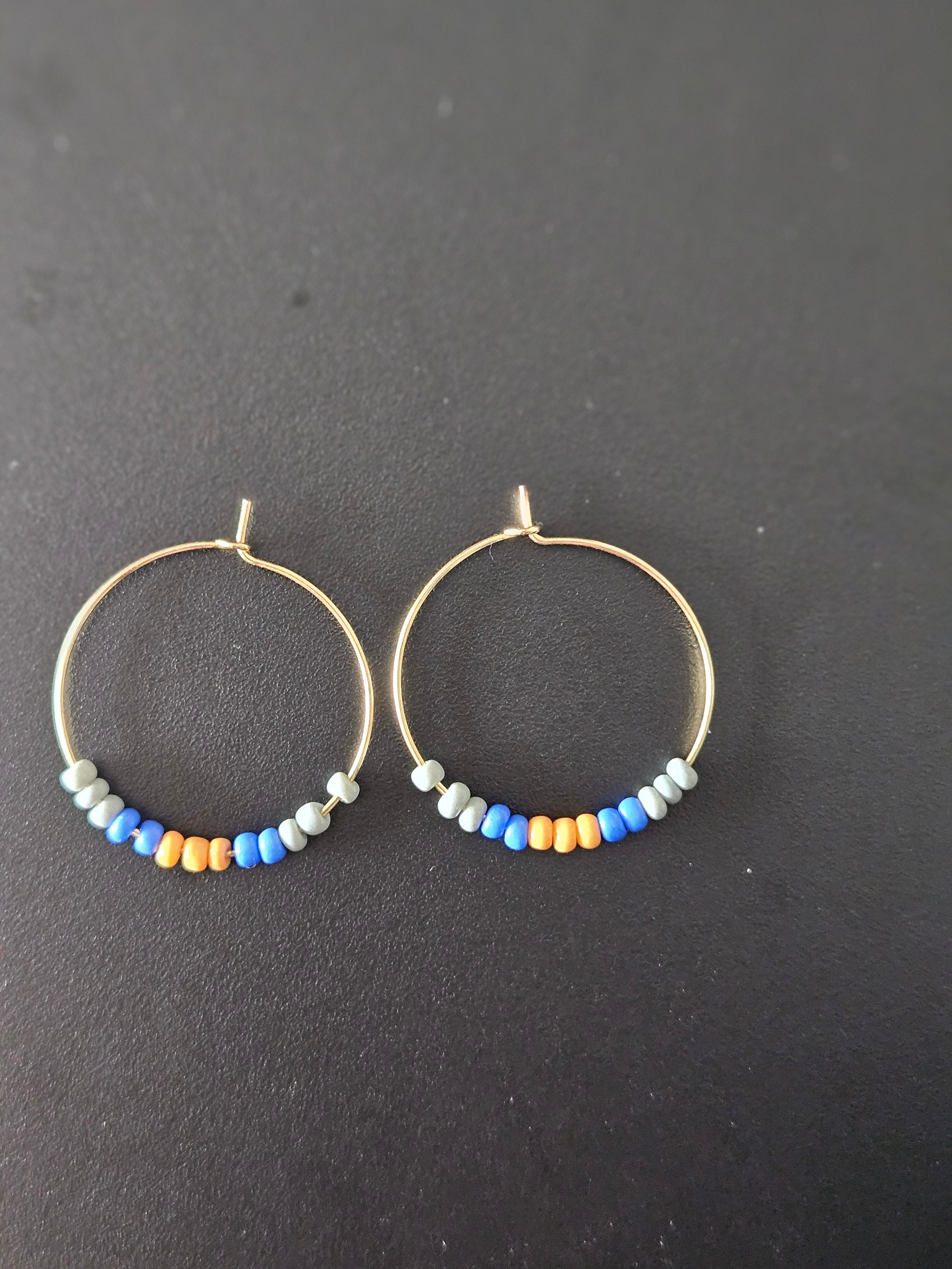 Blue yellow Earrings