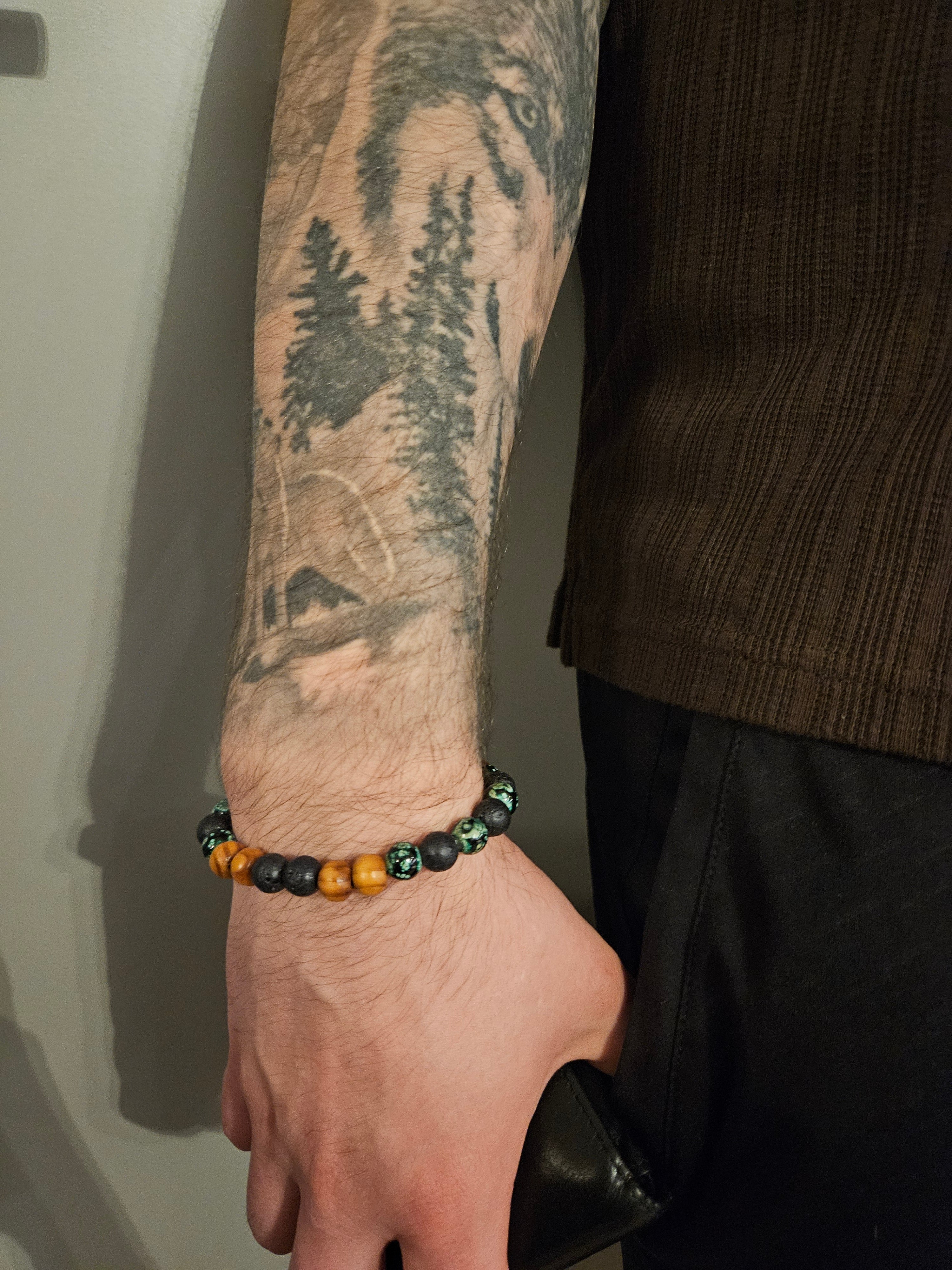 Men's Bracelet wooden green