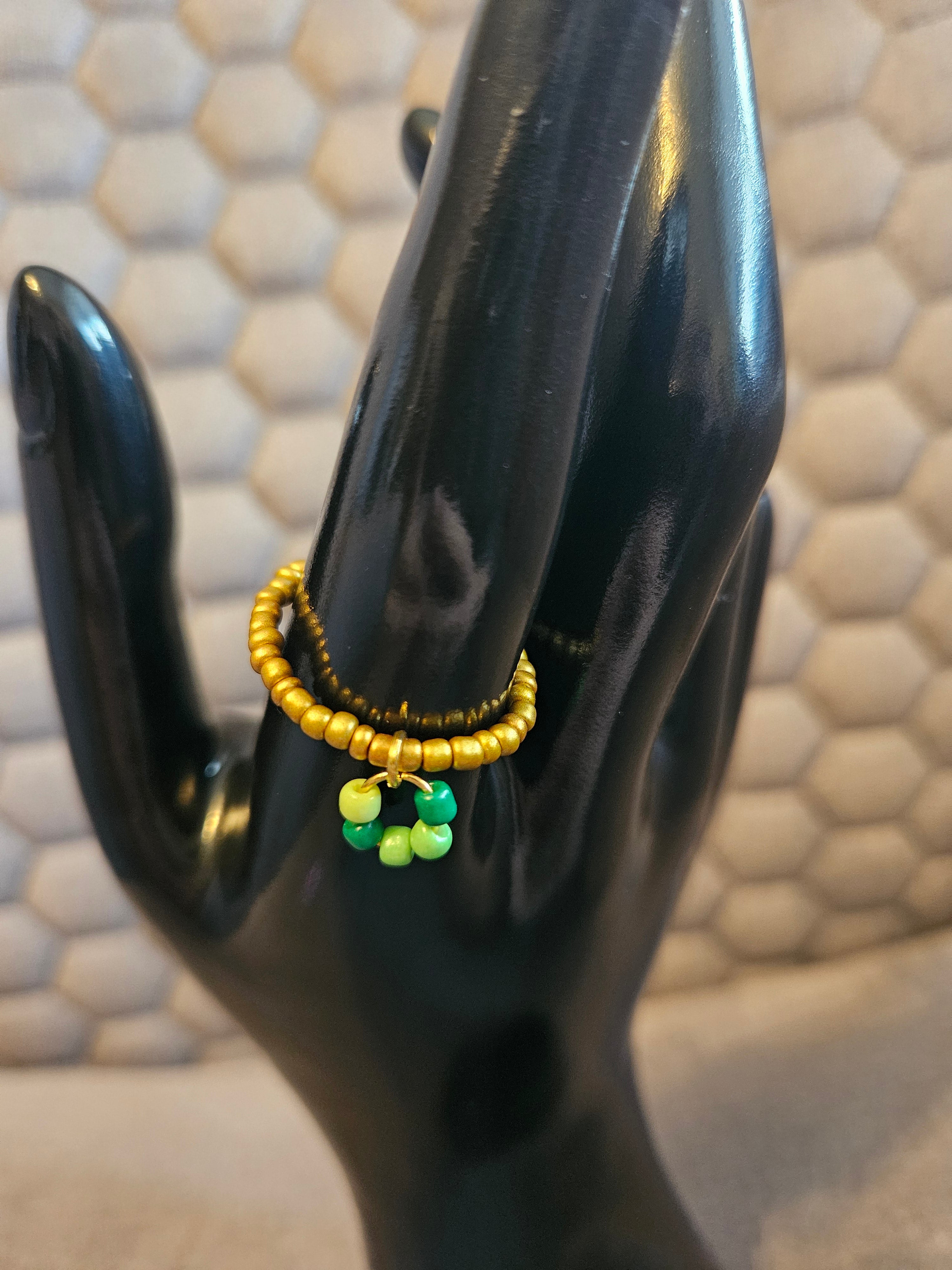 Golden Ring with Mini Charm