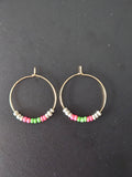 Pink Green Earrings