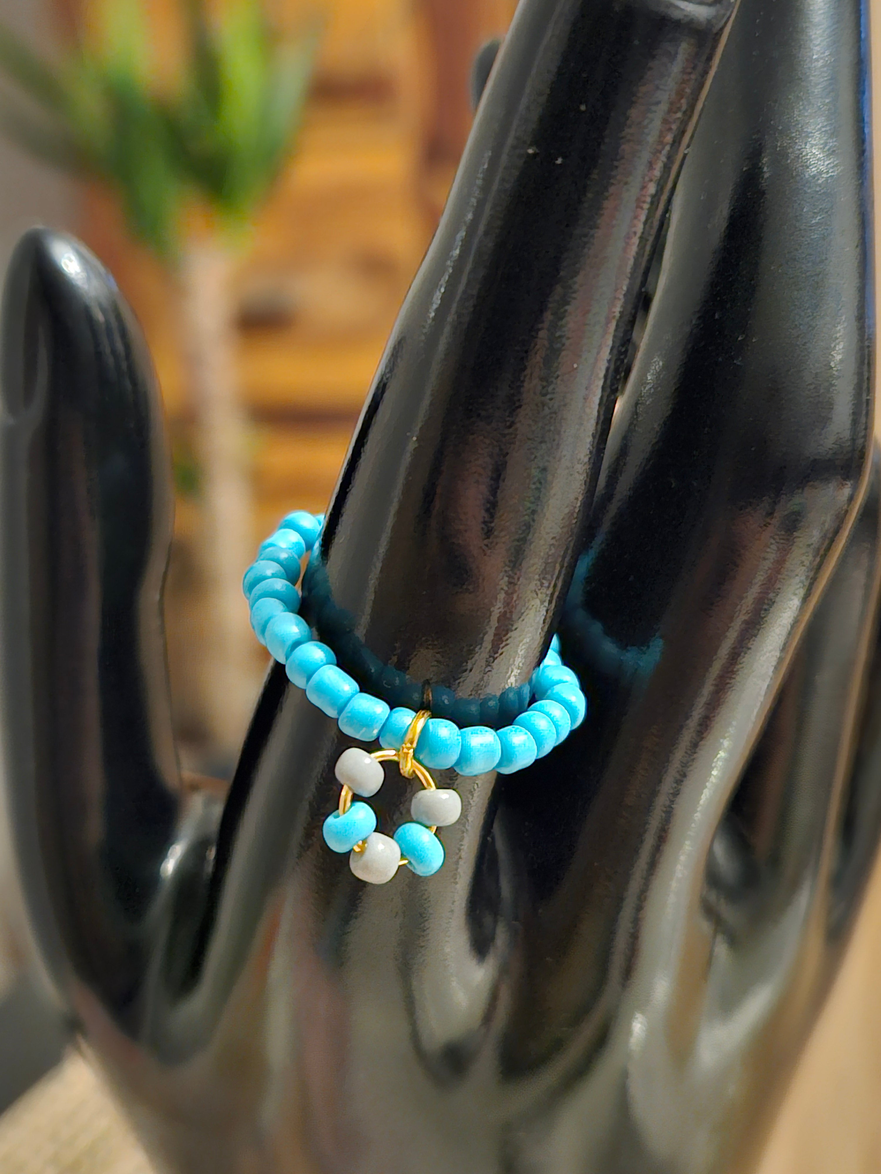 Blue grey Ring