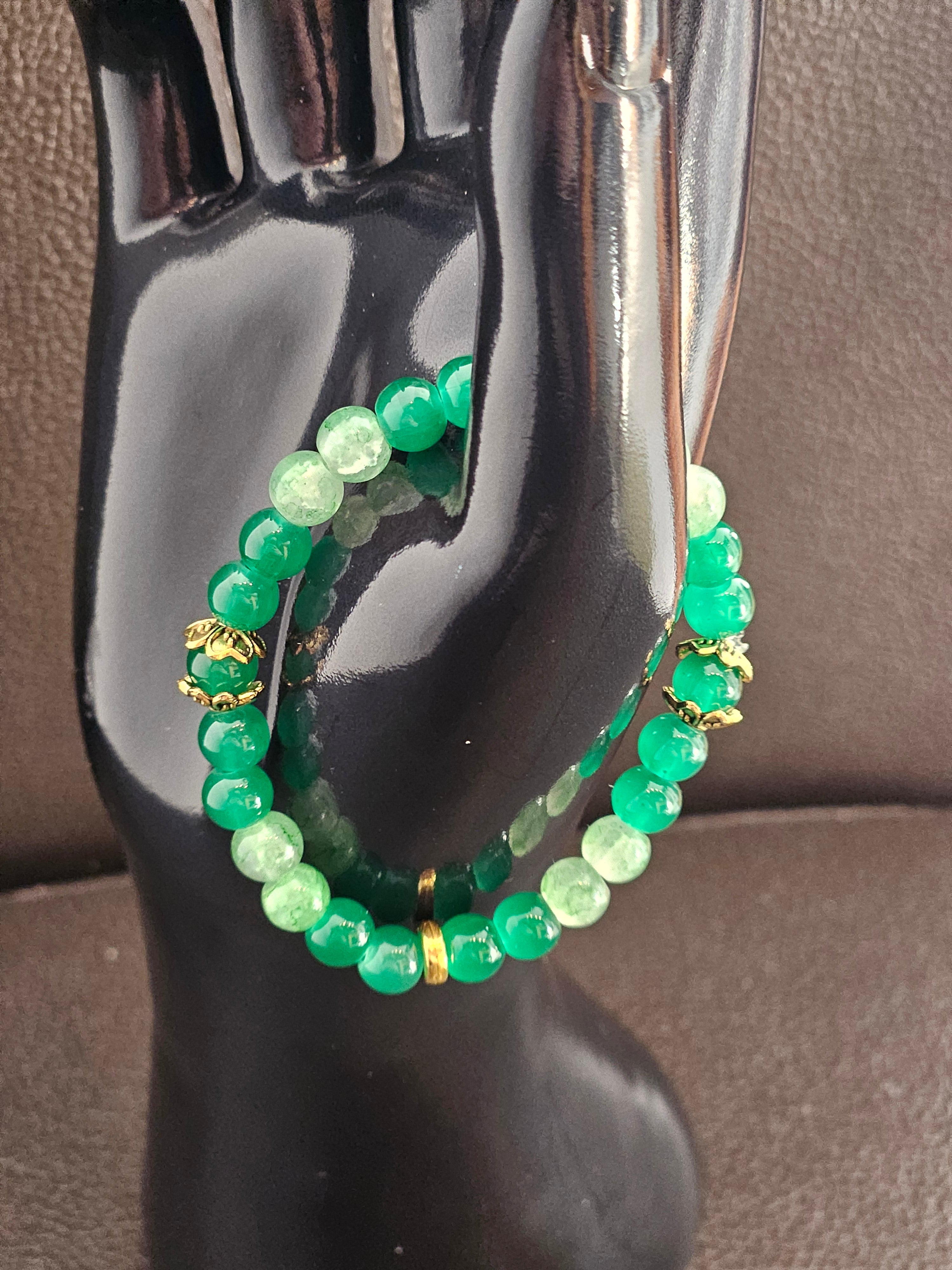 Simple Bracelet green gold
