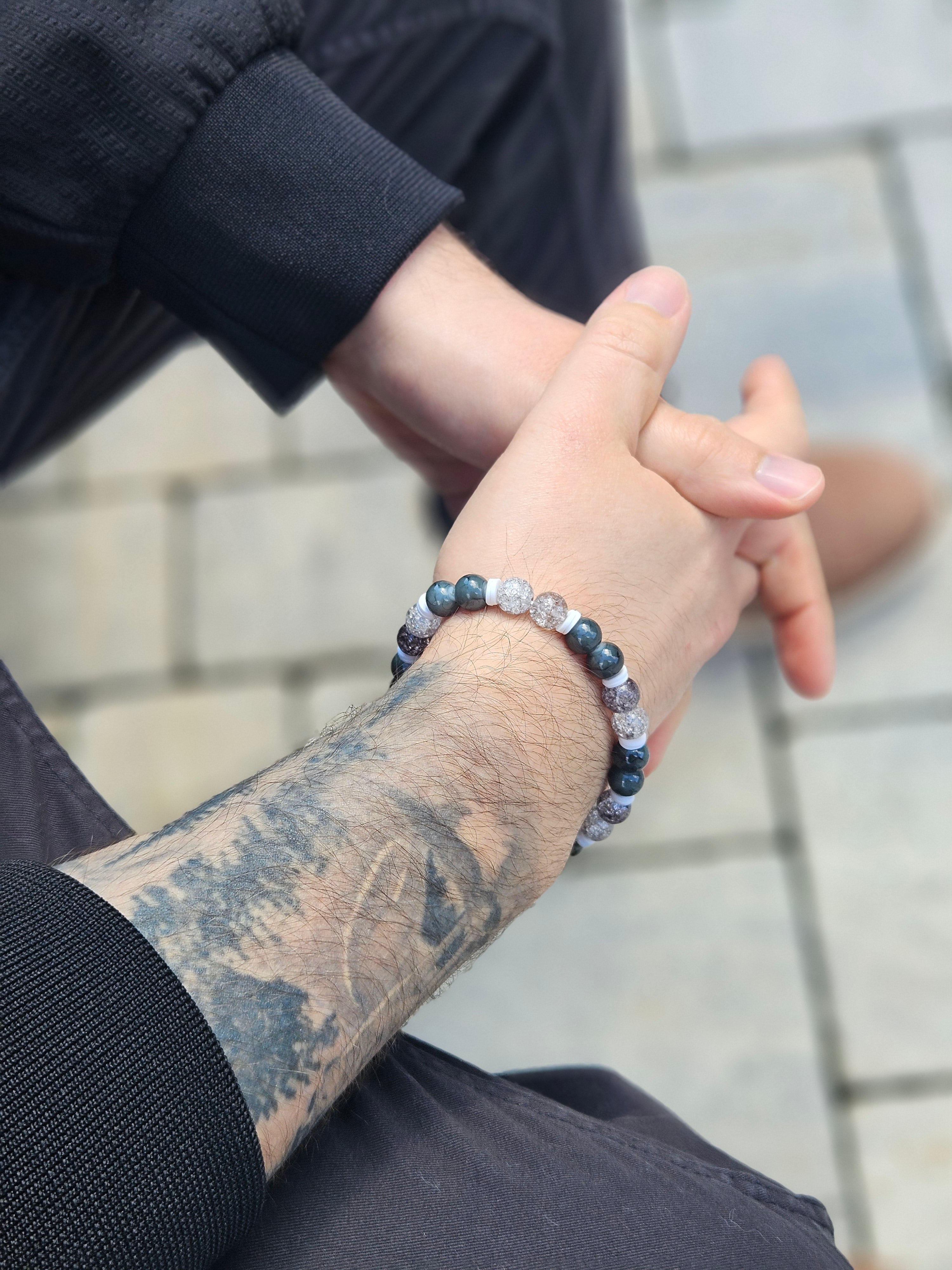 Men's Bracelet shiny grey