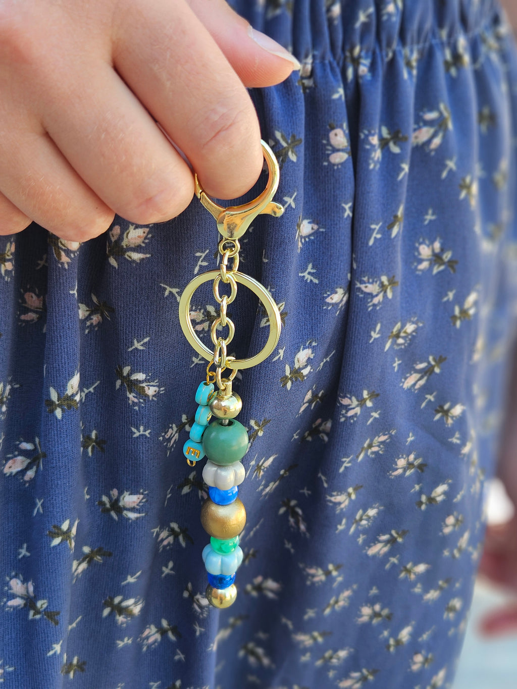 Wooden Keychain blue