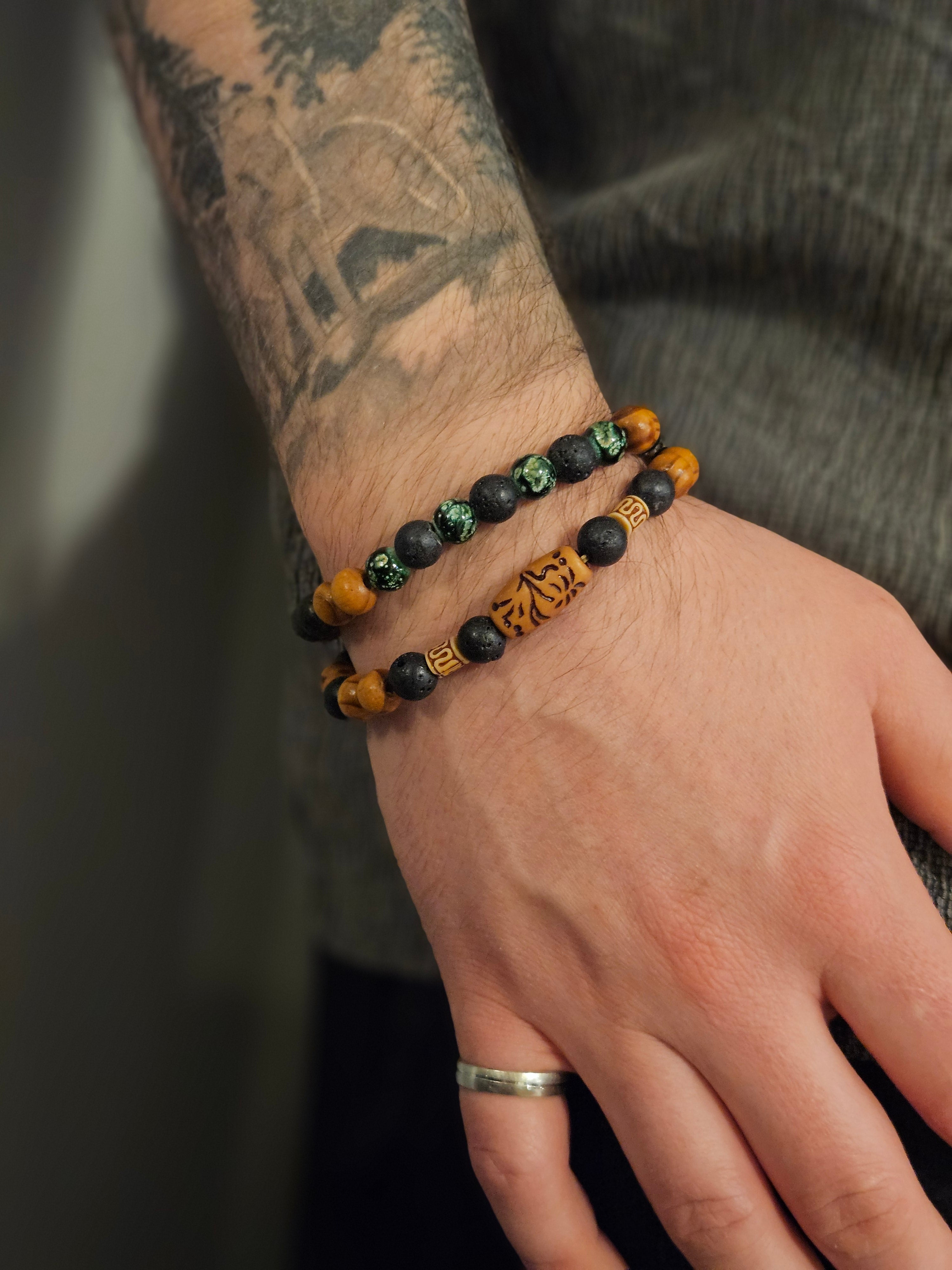 Men's Bracelet wooden green
