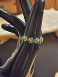 Daisy blue and Gold Ring
