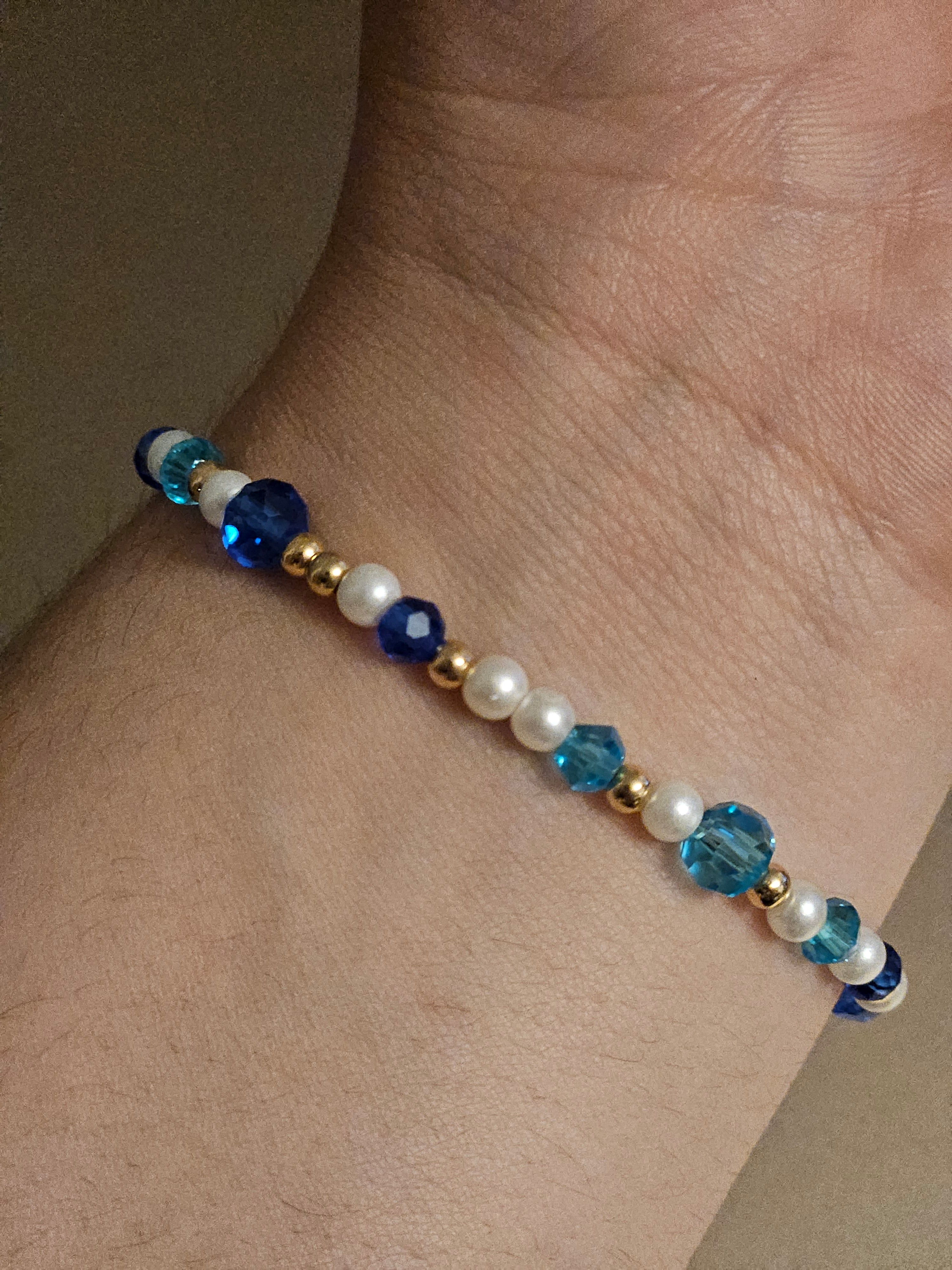Blue Bracelet Letter N