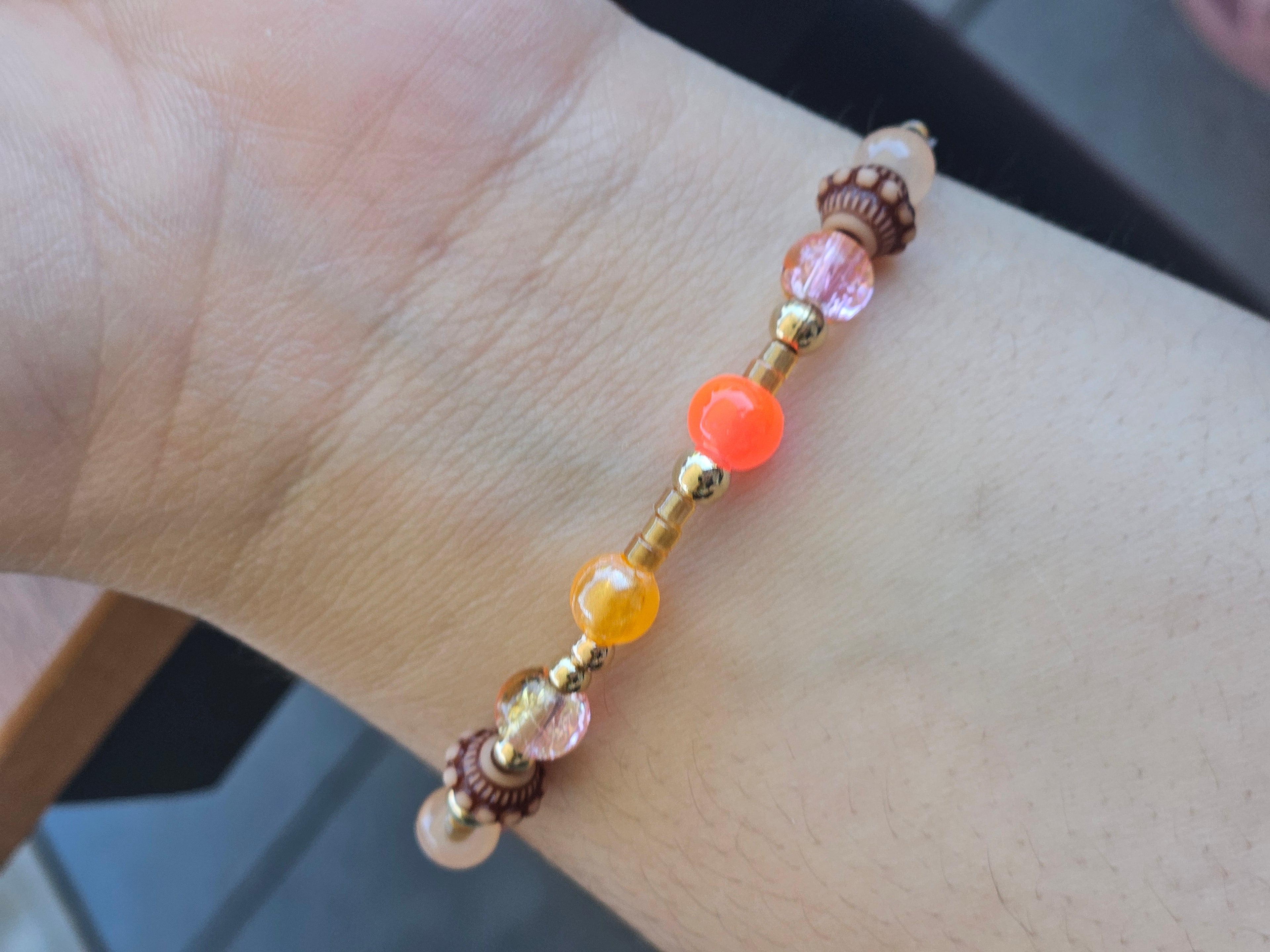 Orange wooden Bracelet