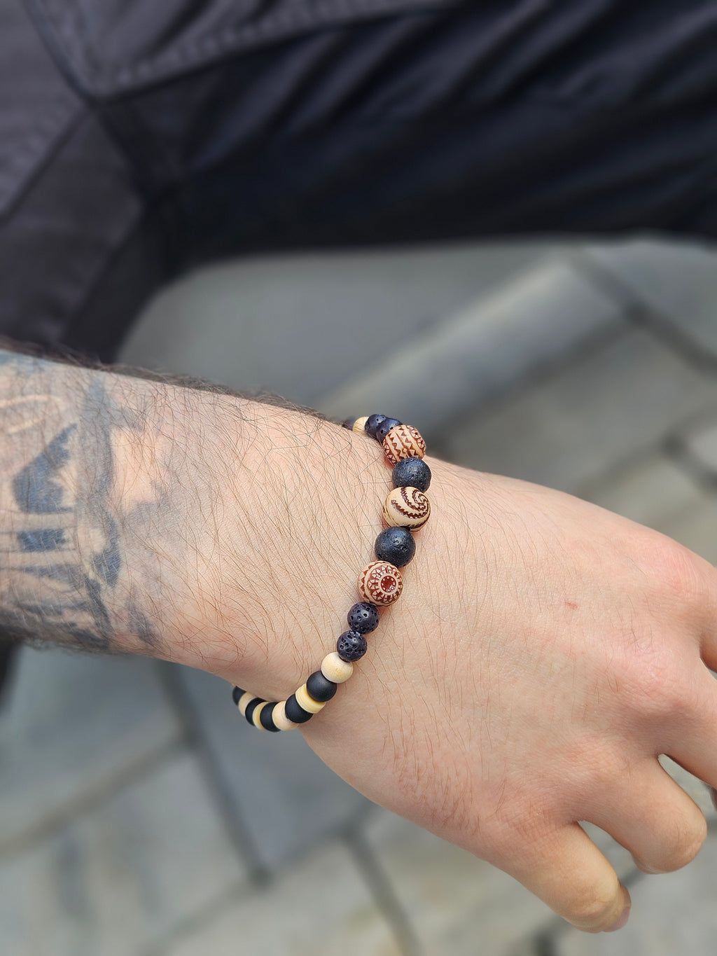 Men's Bracelet Black beige