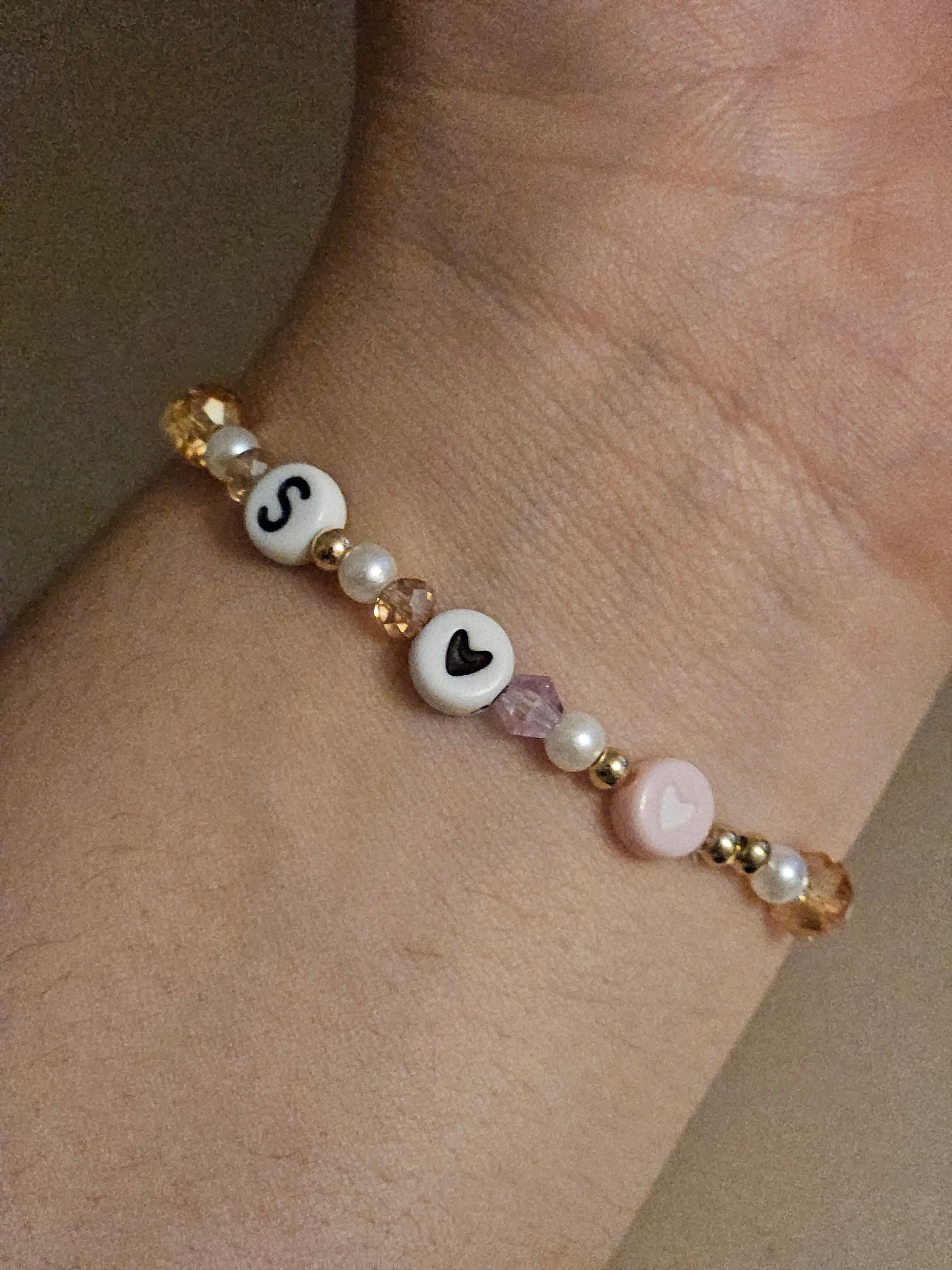 Rose Bracelet Letter S