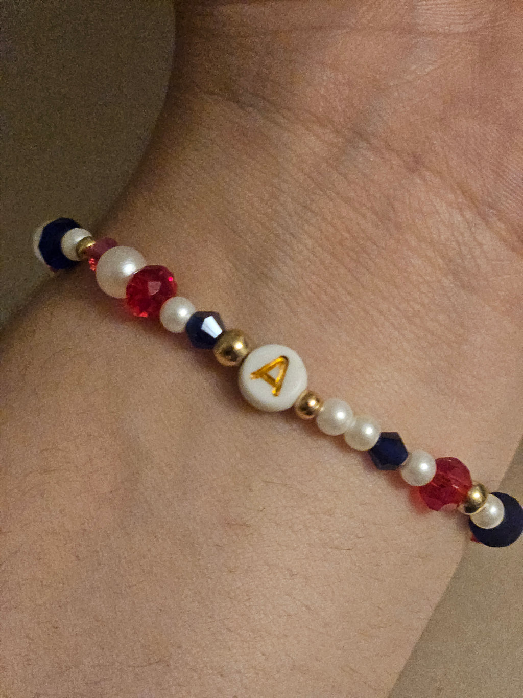 Red blue Bracelet Letter A