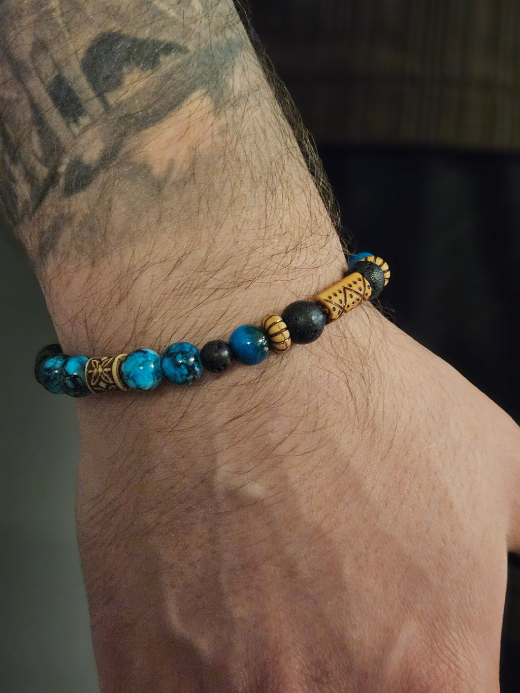 Shiny blue men's Bracelet