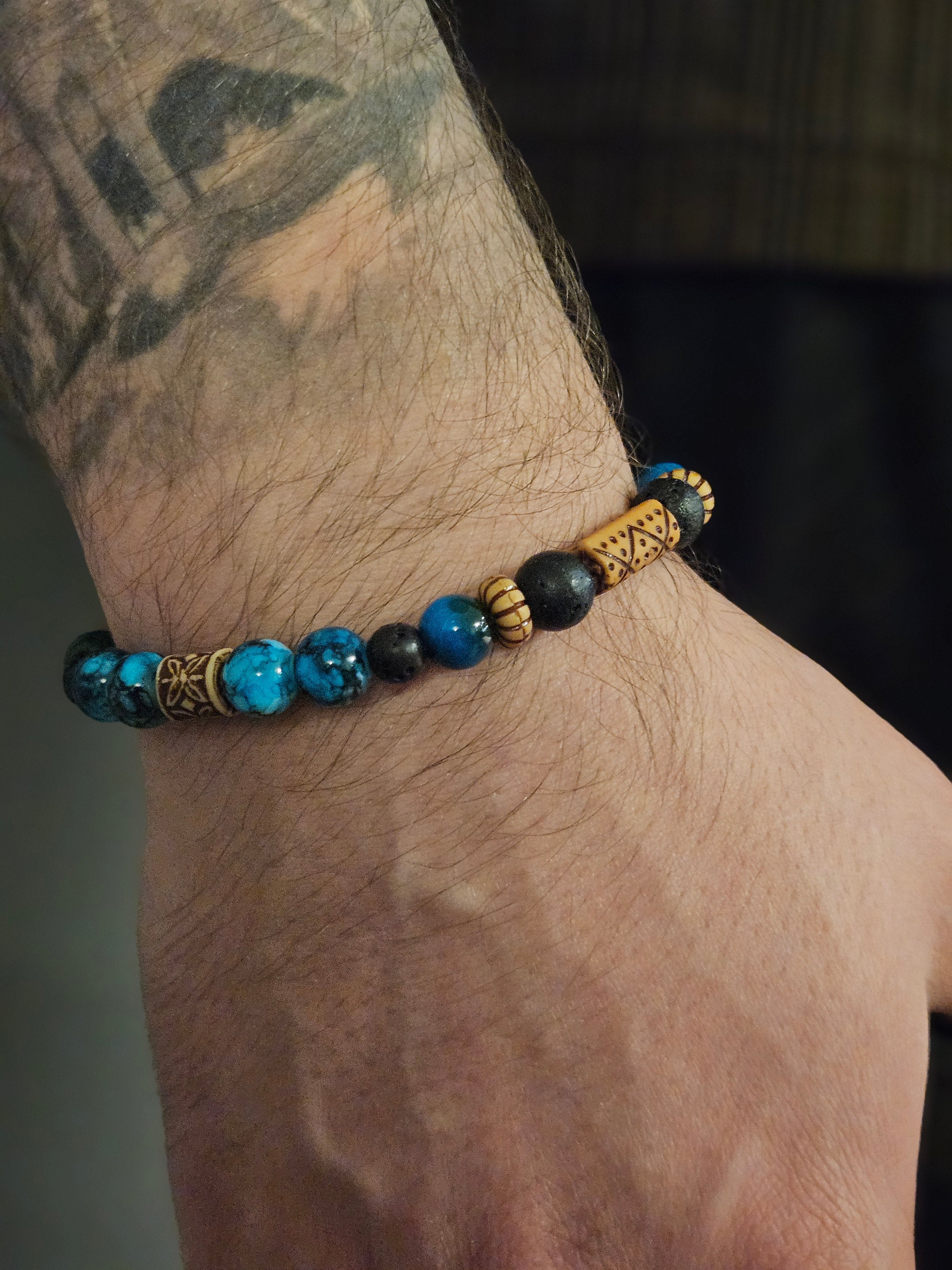 Shiny blue men's Bracelet