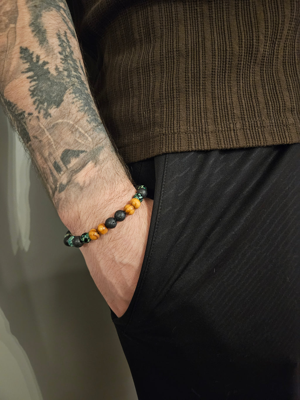 Men's Bracelet wooden green