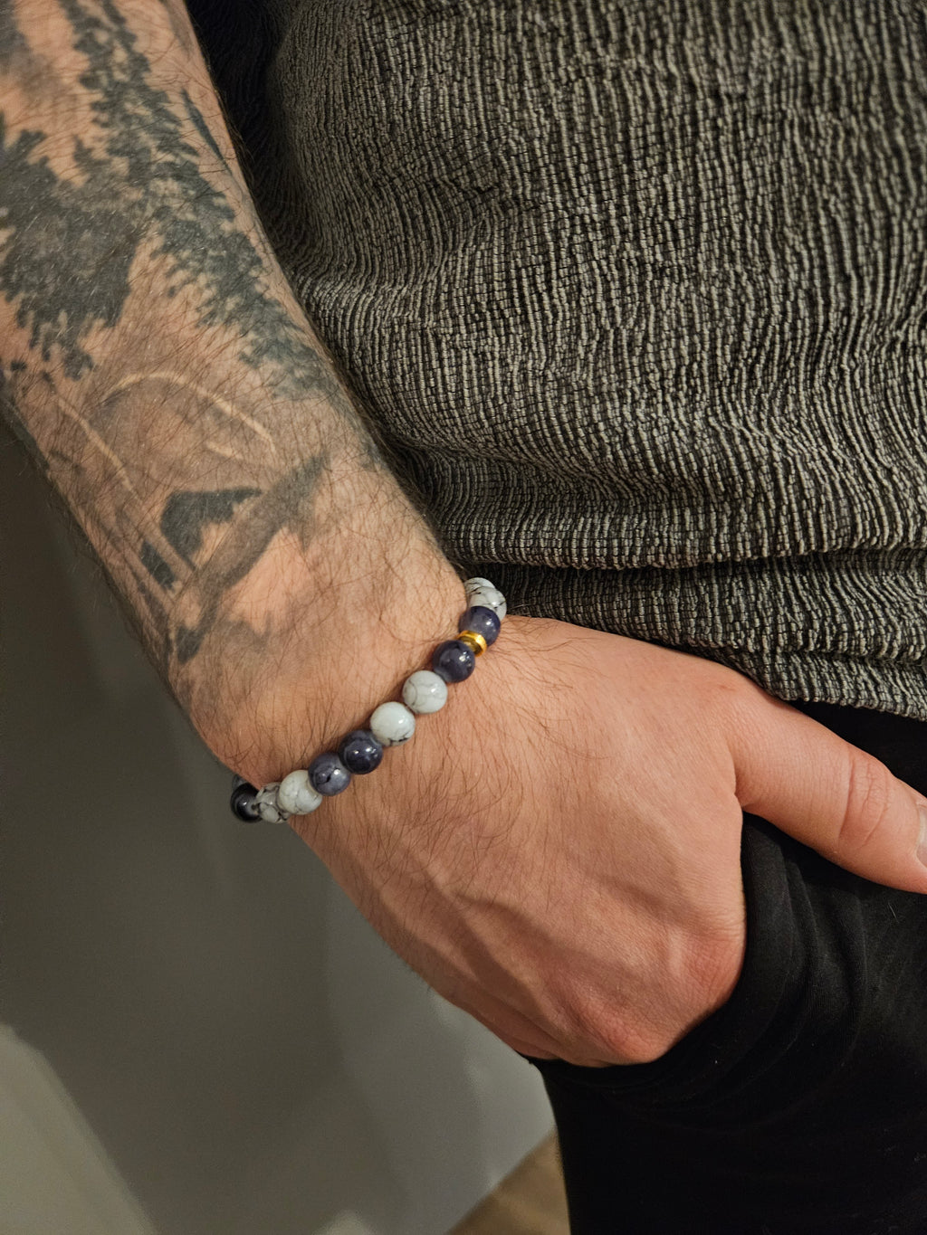 Men's Bracelet Black and White