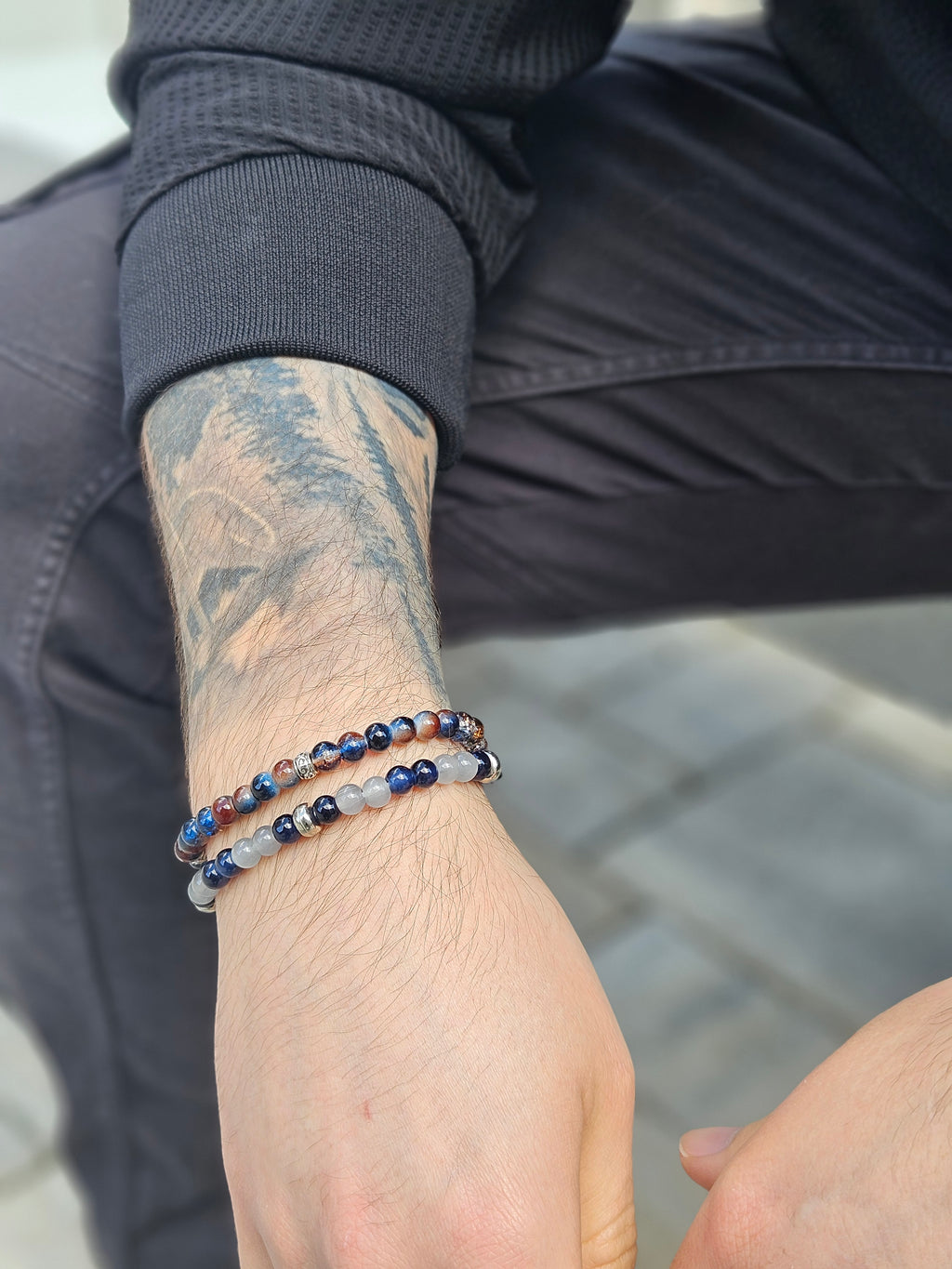 Men's Bracelet blue grey