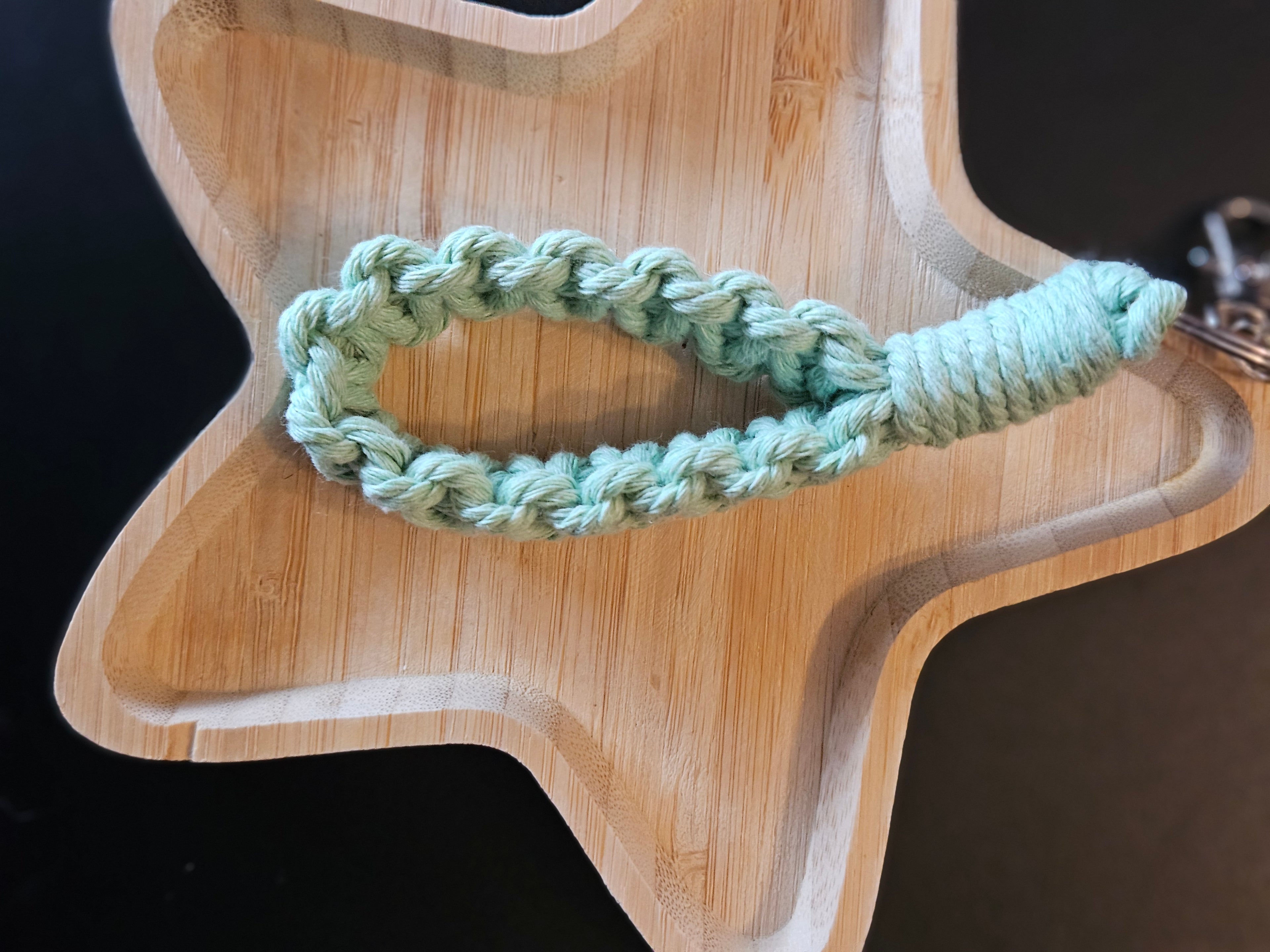 Light Green Makramee Keychain