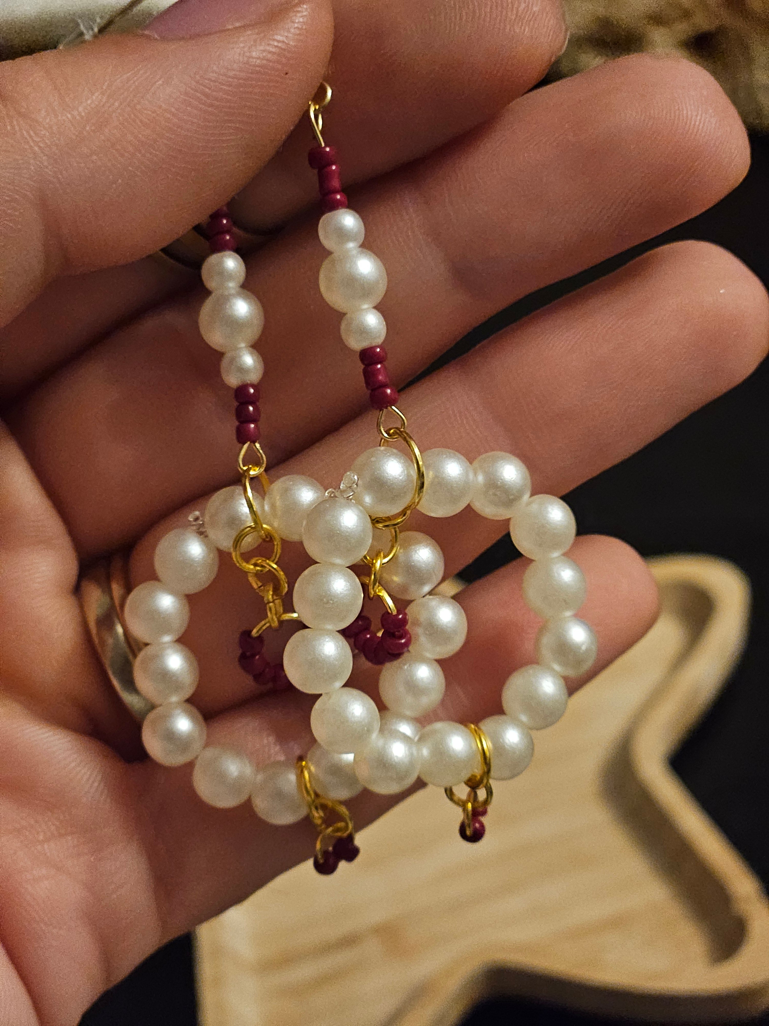 White red Earrings