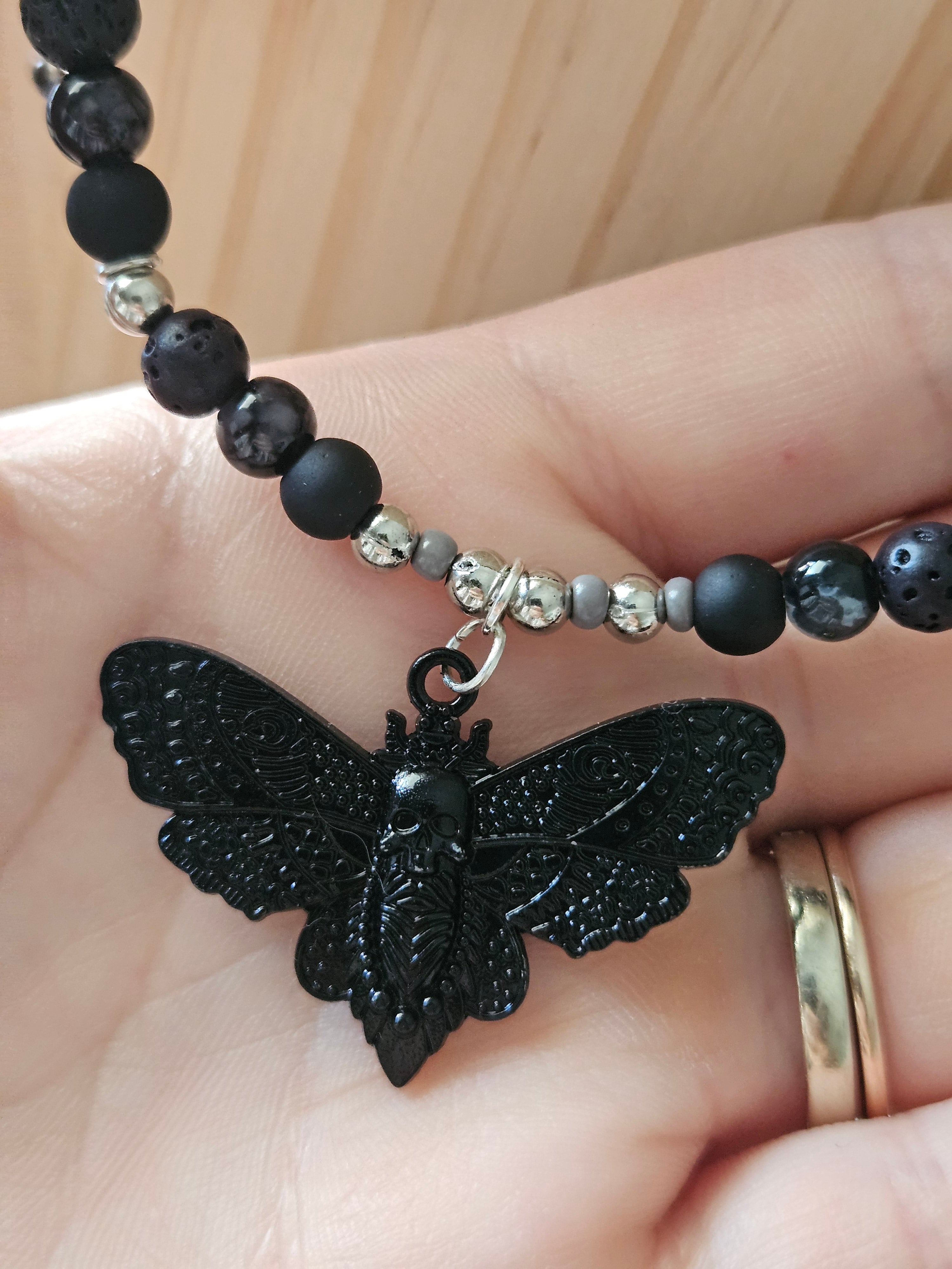 Gothic Moth Necklace