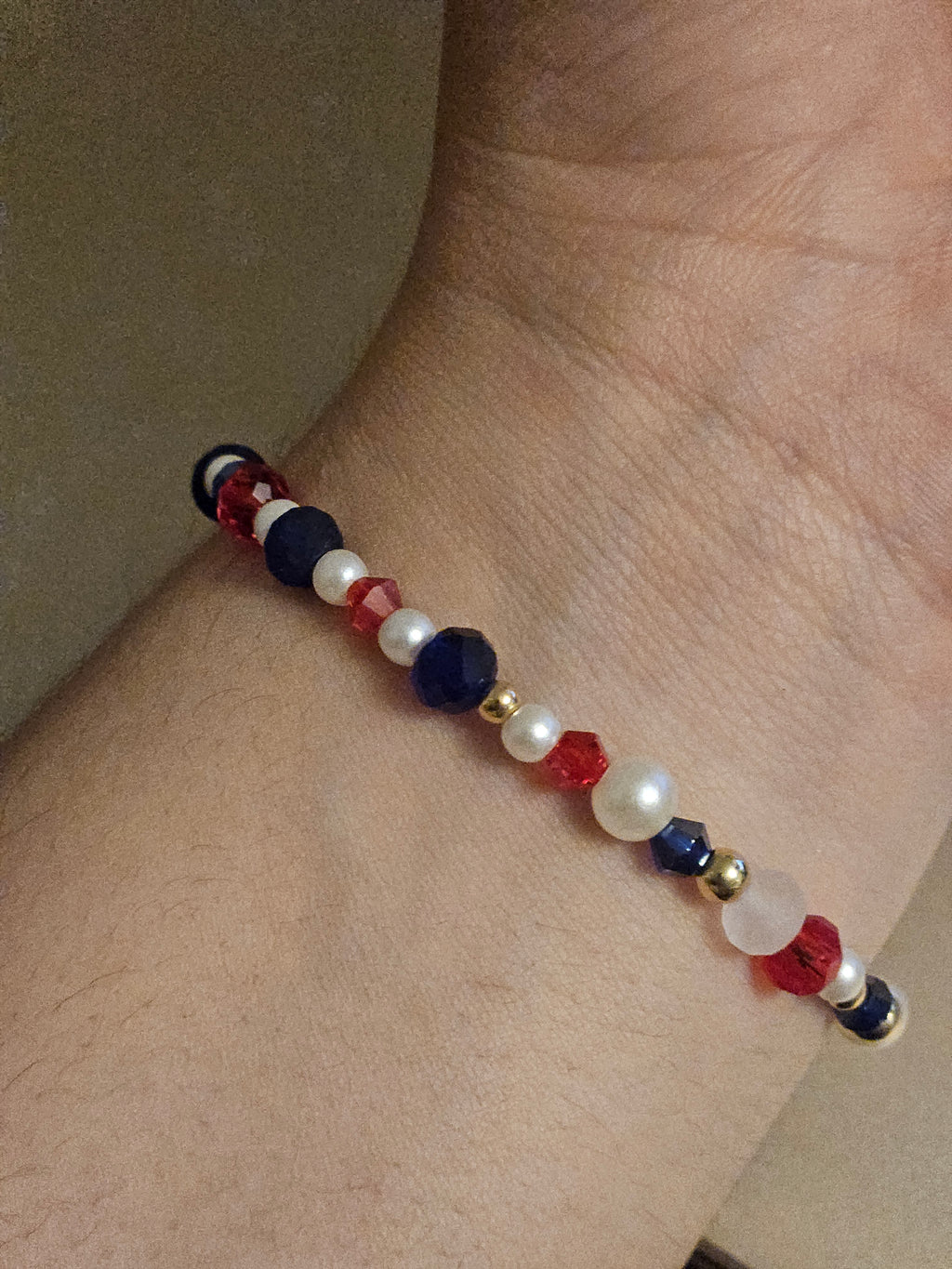 Red blue Bracelet Letter A