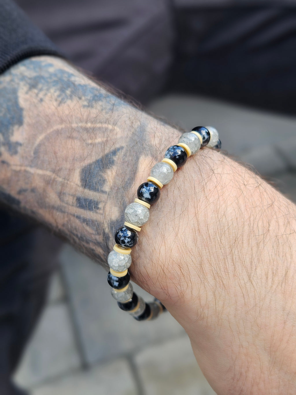 Men's Bracelet Black and grey