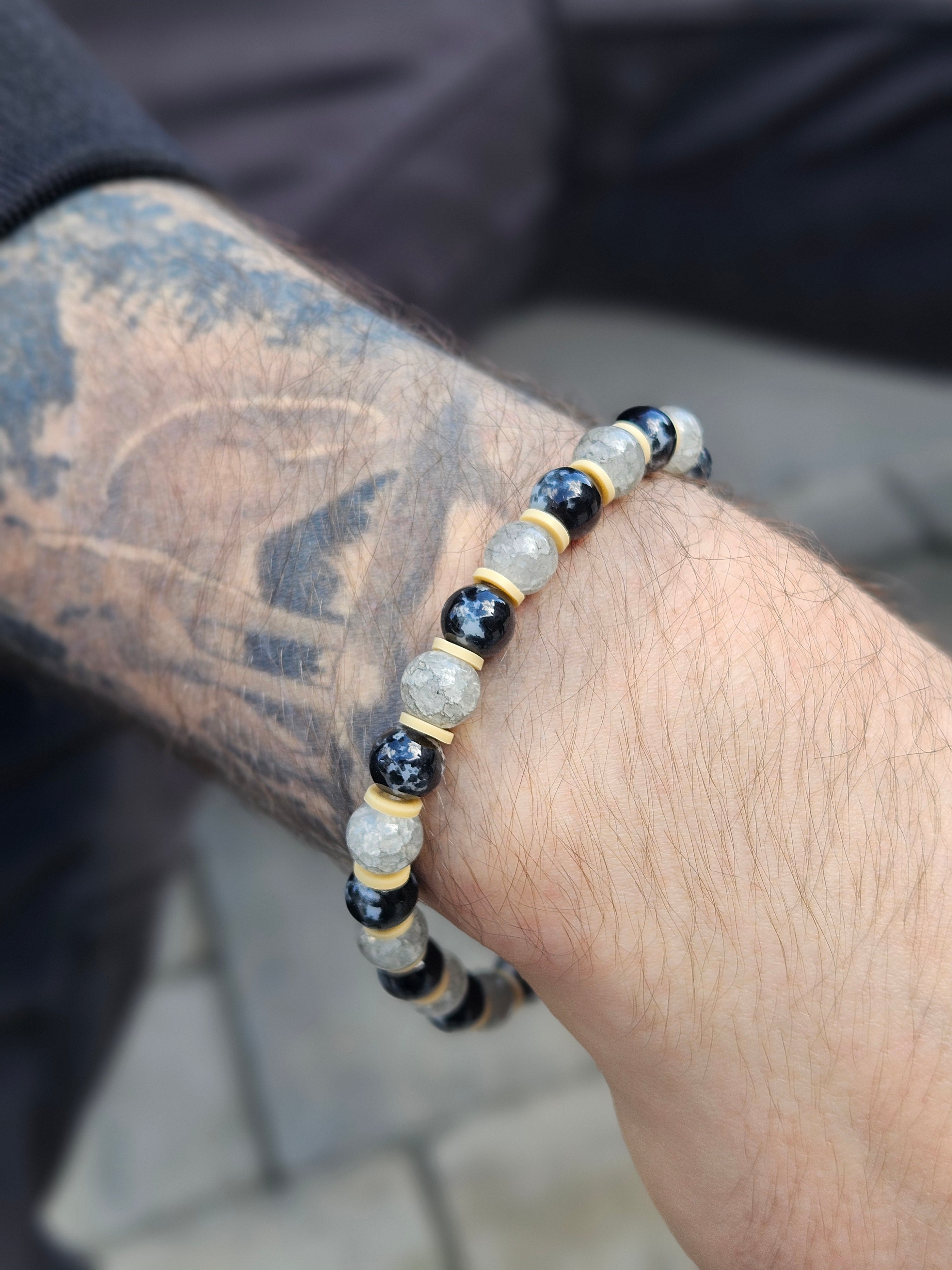 Men's Bracelet Black and grey