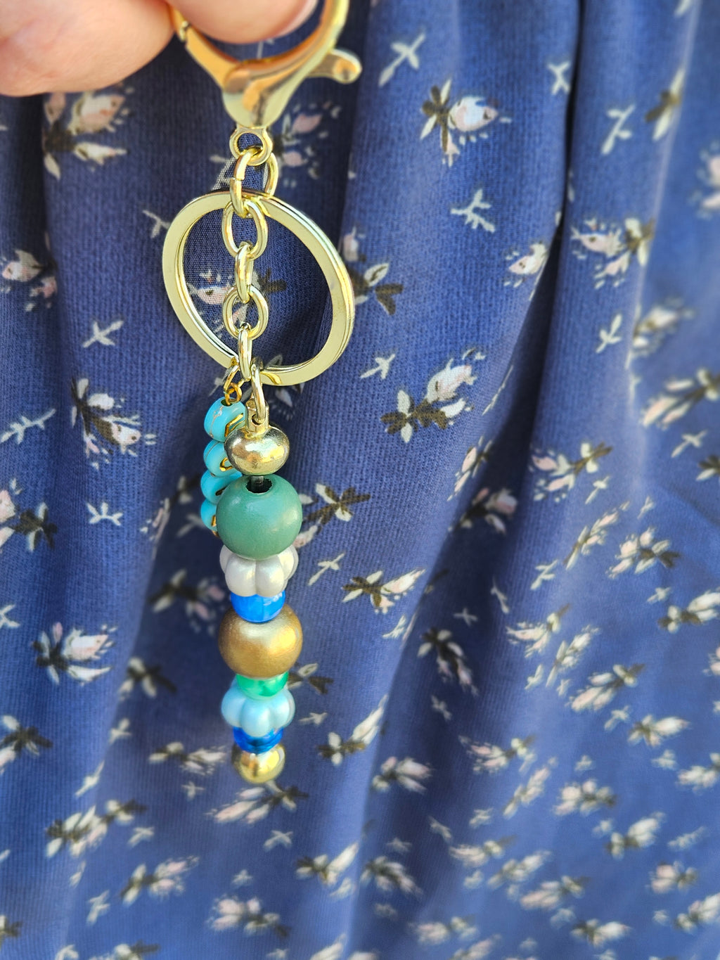 Wooden Keychain blue