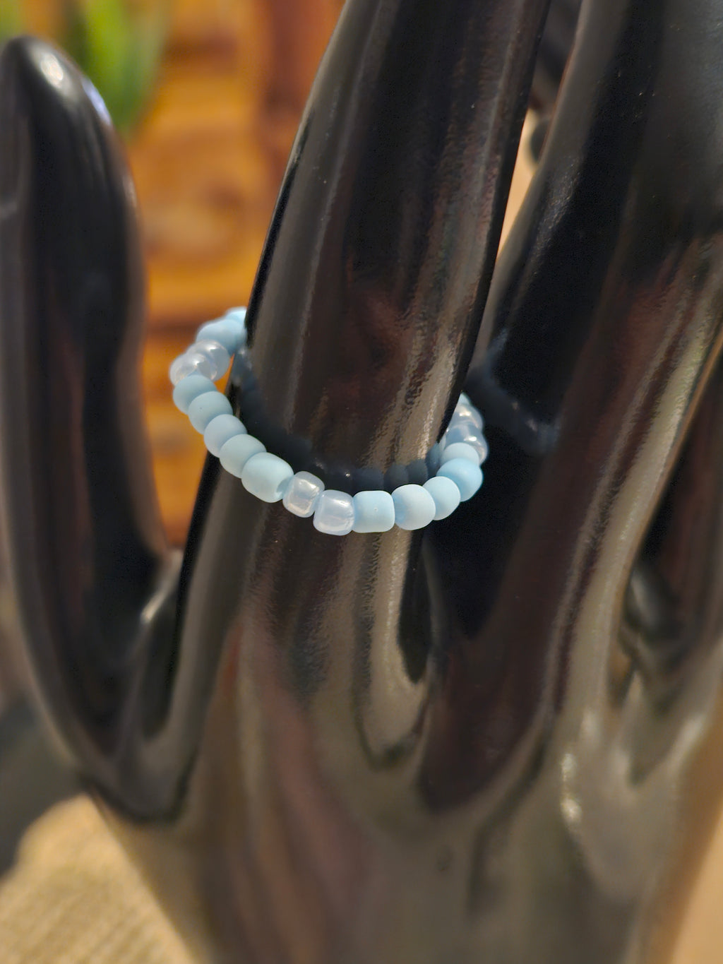 Hellblauer Ring in matt