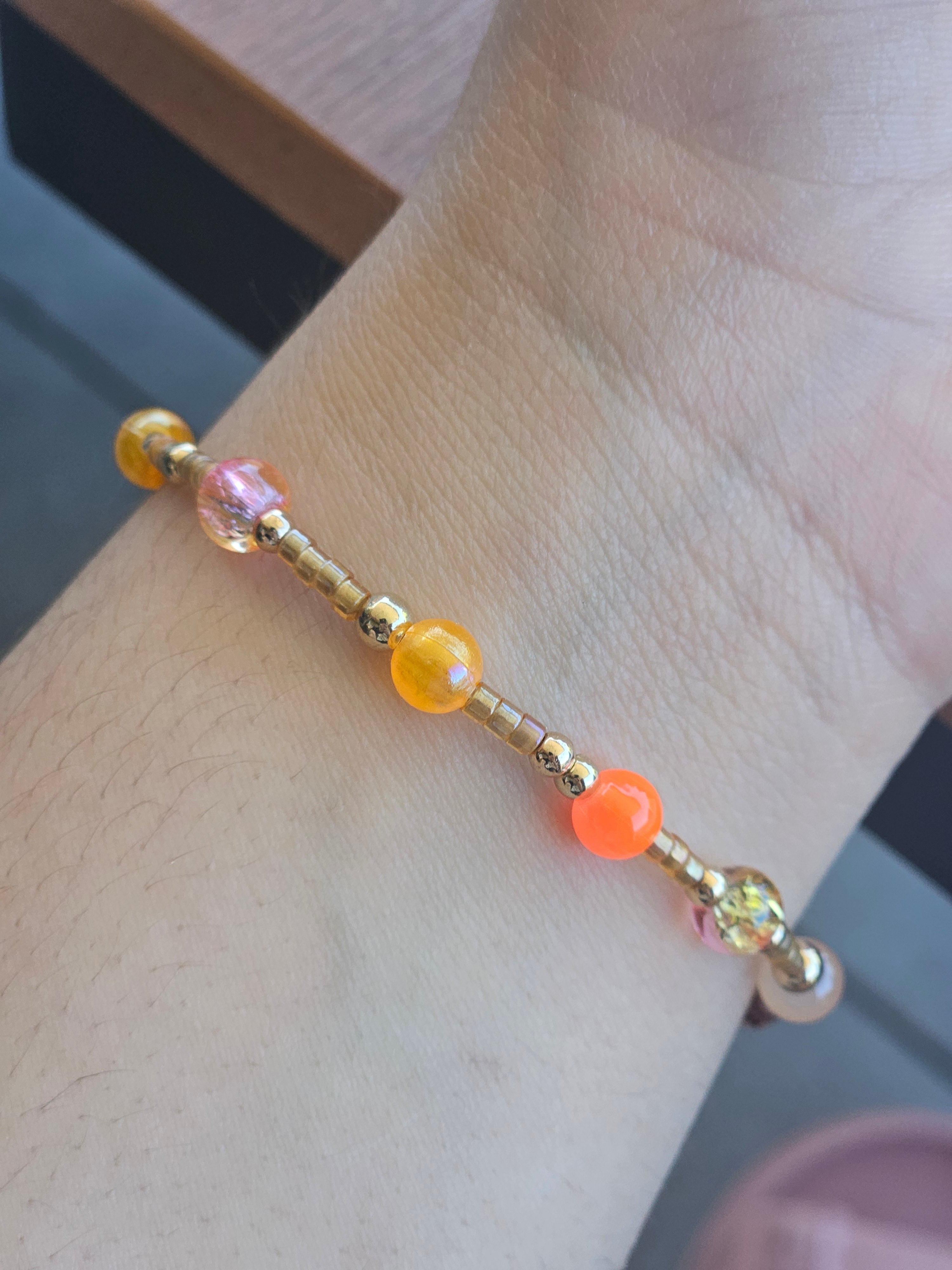 Orange wooden Bracelet